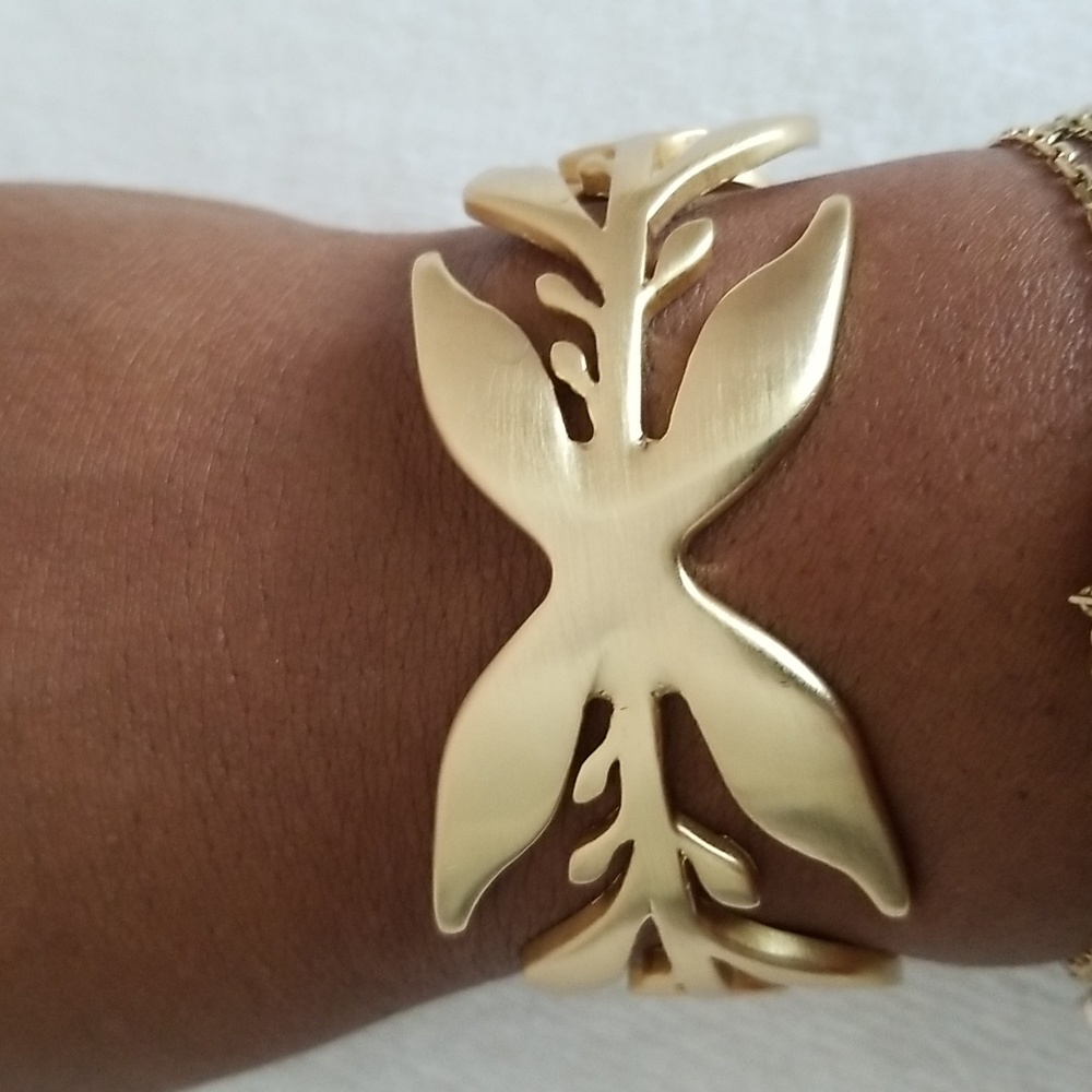 New Lucky Brand Organic Leaf Cuff Bracelet - Picture 7 of 7